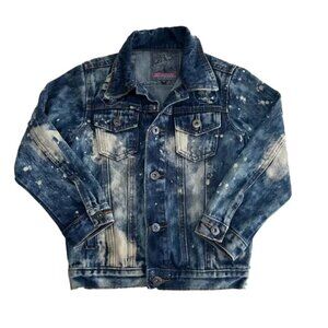 ❤️ LION DYNASTY GIRLS the dye denim jean jacket size medium